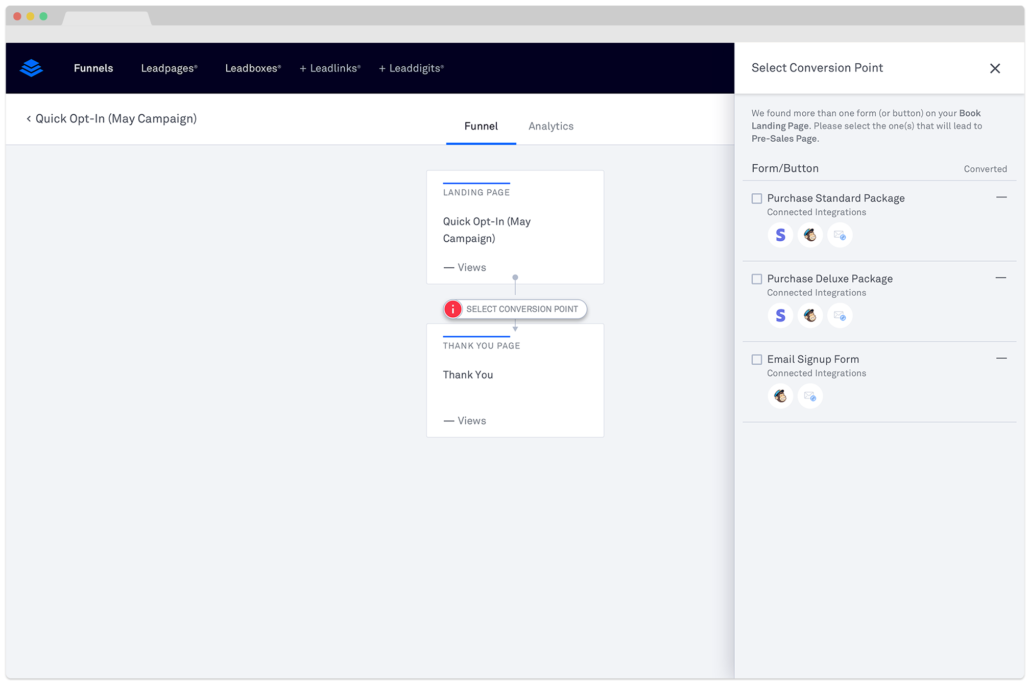 An overview of potential funnel types