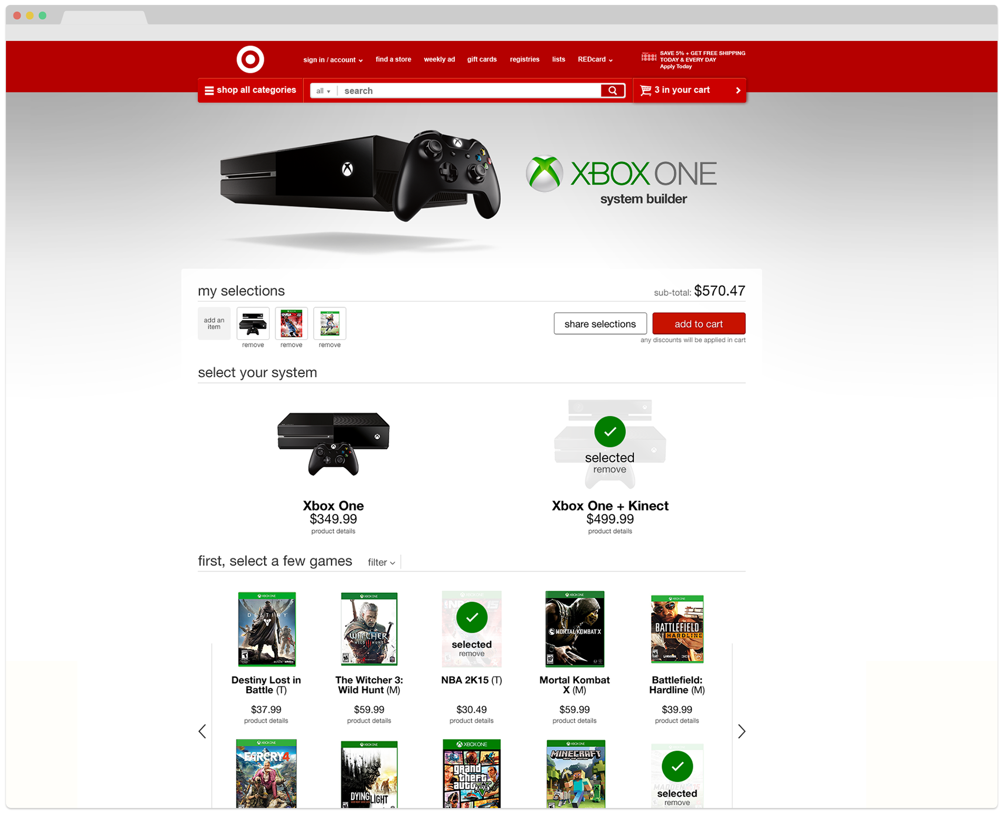 Screenshot of a concept for Xbox One Mix&Match